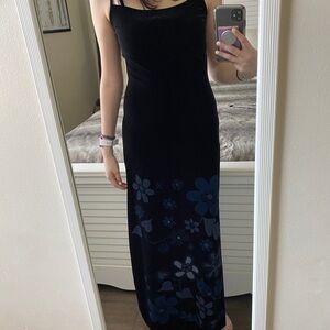 vintage Noc love black velvet Maxi Dress